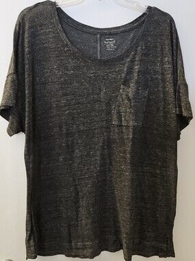 Old Navy Womens Boyfriend  Heathered Charcoal Pocket Tee